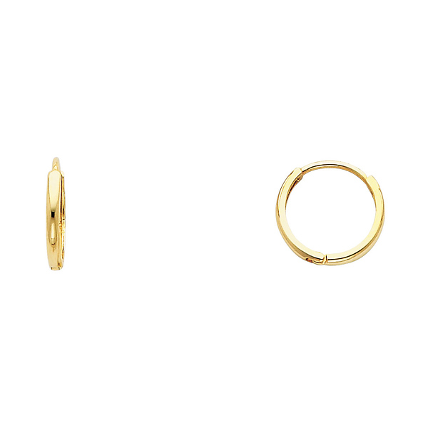 Domed 14K Yellow Gold Huggie Earrings 2mm x 11mm Slide 0