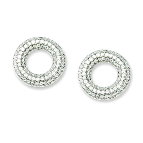 Elliot Skye Sterling Silver Open Circle Micro Pave CZ Post Earrings Slide 0