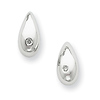 White Ice Diamond Accent Raindrop Earrings - Sterling Silver thumb 1