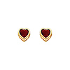 5mm 14K Yellow Gold Heart CZ Birthstone Stud Earrings thumb 0