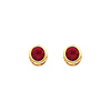 5mm Birthstone Color Round-Cut CZ Stud Earrings in 14K Yellow Gold thumb 0