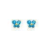 Butterfly Birthstone Color CZ Stud Earrings in 14K Yellow Gold thumb 0