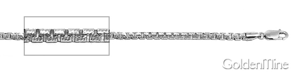 2mm 14K White Gold Diamond-Cut Box Chain Necklace 18-30in Slide 1