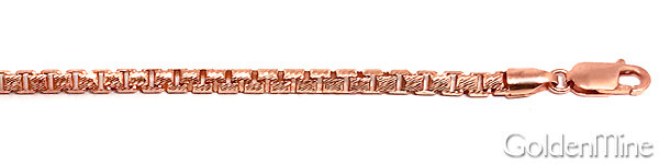 3mm 14K Rose Gold Diamond-Cut Box Link Chain Necklace 20-30in Slide 1