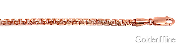 3mm Solid 14K Rose Gold Diamond-Cut Box Link Chain Necklace 20-30in Slide 1