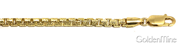 4mm 14K Yellow Gold Solid Men's Diamond-Cut Box Chain Necklace 20-30in Slide 1