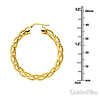 Twisted Open Diamond-Cut Medium Hoop Earrings - 14K Yellow Gold 1.6 inch thumb 1