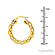 Twisted Open Diamond-Cut Medium Hoop Earrings - 14K Yellow Gold 1.2 inch thumb 1