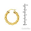 Twisted Open Diamond-Cut Medium Hoop Earrings - 14K Yellow Gold 1.2 inch thumb 1