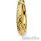 Crescent Diamond-Cut Petite Hoop Earrings - 14K Yellow Gold 0.6 inch thumb 2