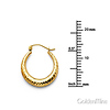Crescent Diamond-Cut Petite Hoop Earrings - 14K Yellow Gold 0.6 inch thumb 1