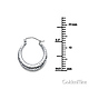 Crescent Diamond-Cut Petite Hoop Earrings - 14K White Gold 0.6 inch thumb 1