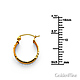 Thick Faceted Satin Mini Hoop Earrings - 14K Yellow Gold 5mm x 0.47 inch thumb 1