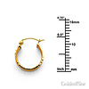 Thick Faceted Satin Mini Hoop Earrings - 14K Yellow Gold 5mm x 0.47 inch thumb 1