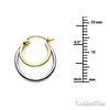 Polished Petite Double Hoop Earrings - 14K Two-Tone Gold thumb 1