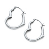 Heart-Shape Small Hoop Earrings - 14K White Gold thumb 0