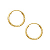 Diamond-Cut Satin Endless Mini Hoop Earrings - 14K Yellow Gold 1.5mm x 0.4 inch thumb 0