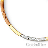 Diamond-Cut Flat Medium Hoop Earrings - 14K Tricolor Gold 1.5mm x 1 inch thumb 2