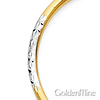 Crisscross Diamond-Cut Small Hoop Earrings - 14K Two-Tone Gold 2mm x 0.8 inch thumb 2