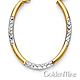 Crisscross Diamond-Cut Small Oval Hoop Earrings - 14K Two-Tone Gold thumb 2