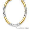 Crisscross Diamond-Cut Small Oval Hoop Earrings - 14K Two-Tone Gold thumb 2