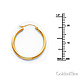 Polished Hinge Small Hoop Earrings - 14K Yellow Gold 2mm x 0.8 inch thumb 1