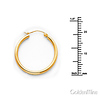 Polished Hinge Small Hoop Earrings - 14K Yellow Gold 2mm x 0.8 inch thumb 1