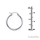 Polished Hinge Small Hoop Earrings - 14K White Gold 2mm x 0.8 inch thumb 1