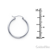 Polished Hinge Small Hoop Earrings - 14K White Gold 2mm x 0.8 inch thumb 1