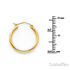 Polished Hinge Small Hoop Earrings - 14K Yellow Gold 2mm x 0.67 inch thumb 1