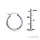 14K White Gold Polished Hinge Small Hoop Earrings - 2mm x 0.67 inch thumb 1