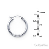 14K White Gold Polished Hinge Small Hoop Earrings - 2mm x 0.67 inch thumb 1