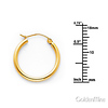 Polished Hinge Petite Hoop Earrings - 14K Yellow Gold 2mm x 0.6 inch thumb 1