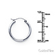 Polished Hinge Petite Hoop Earrings - 14K White Gold 2mm x 0.6 inch thumb 1