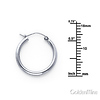 Polished Hinge Petite Hoop Earrings - 14K White Gold 2mm x 0.6 inch thumb 1