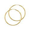 Diamond-Cut Satin Endless Medium Hoop Earrings - 14K Yellow Gold 1.5mm x 1.5 inch thumb 0