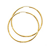 Diamond-Cut Satin Endless Large Hoop Earrings - 14K Yellow Gold 2mm x 2 inch thumb 0