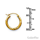 Diamond-Cut Satin Hinge Petite Hoop Earrings - 14K Yellow Gold 2mm x 0.6 inch thumb 1