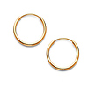 Thin Polished Endless Mini Hoop Earrings - 14K Yellow Gold 0.4 inch thumb 0