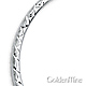 14K White Gold Diamond-Cut Hinge Medium Hoop Earrings - 2mm x 1.3 inch thumb 2