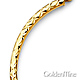 Diamond-Cut Hinged Medium Hoop Earrings - 14K Yellow Gold 2mm x 1 inch thumb 2