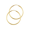 14K Yellow Gold Polished Endless Medium Hoop Earrings - 1.5mm x 1.2in thumb 0
