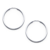 14K White Gold Polished Endless Small Hoop Earrings - 1.5mm x 0.8 inch thumb 0