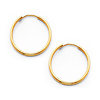 Polished Endless Small Hoop Earrings - 14K Yellow Gold 1.5mm x 0.67 inch thumb 0