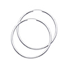 Polished Endless Large Hoop Earrings - 14K White Gold 2mm x 1.8 inch thumb 0