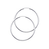 14K White Gold Polished Endless Medium Hoop Earrings - 2mm x 1.37 inch thumb 0
