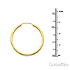 Polished Endless Medium Hoop Earrings - 14K Yellow Gold 2mm x 1.2 inch thumb 1