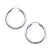 Polished Endless Petite Hoop Earrings - 14K White Gold 2mm x 0.6 inch thumb 0