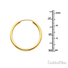 Polished Endless Medium Hoop Earrings - 14K Yellow Gold 2mm x 1 inch thumb 1