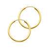 Polished Endless Medium Hoop Earrings - 14K Yellow Gold 2mm x 1 inch thumb 0